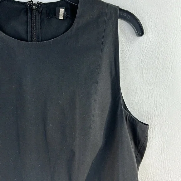 COS Classic Black Fit and Flare Cotton Dress, 8 - Picture 4 of 8